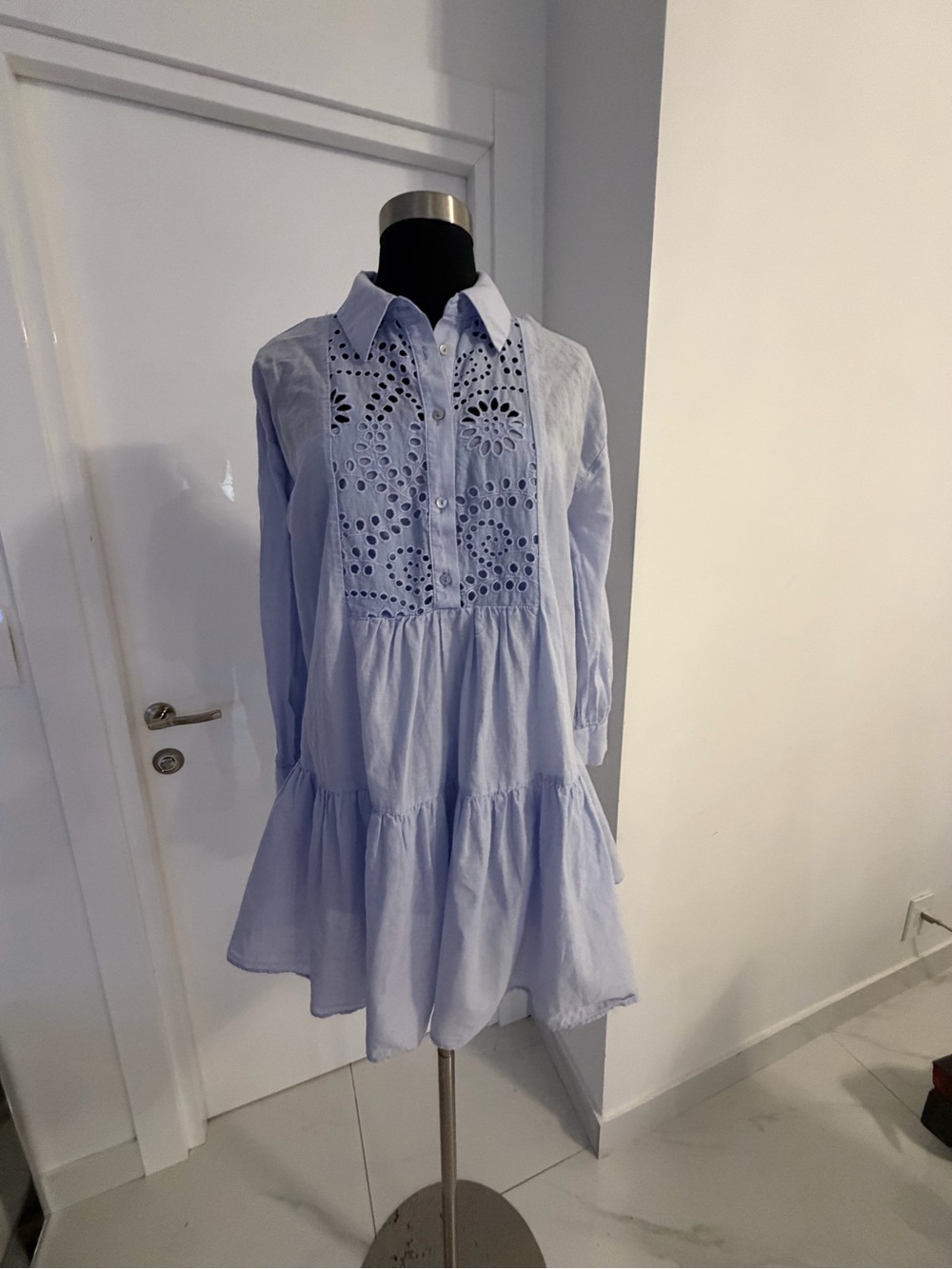 Zara Light Blue Blouse Top